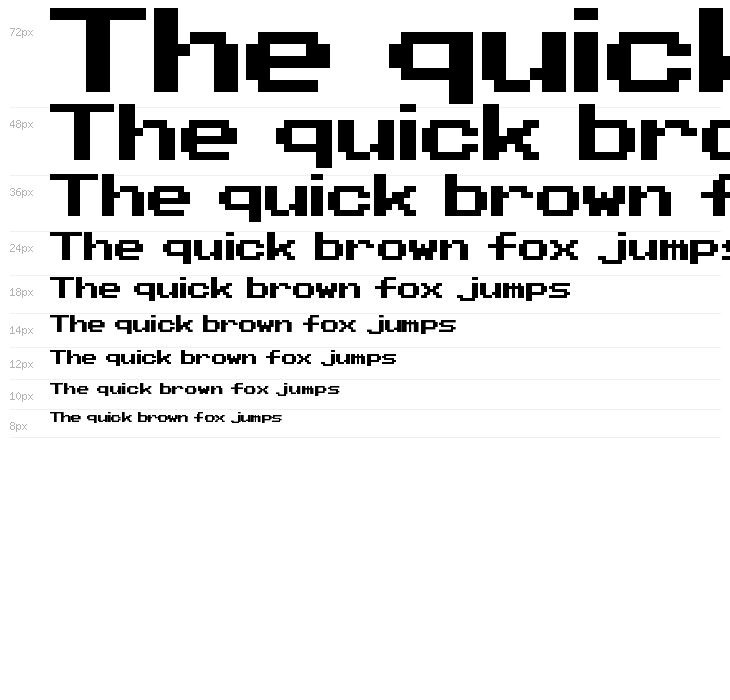 Pixel Sans Serif Regular Waterfall