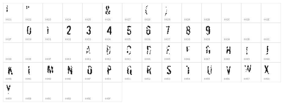 Pixel Shift Character Map
