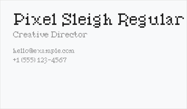 Pixel Sleigh Regular Business Card