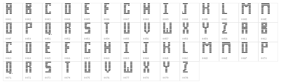 Pixel Spyder 2.0 Regular Character Map