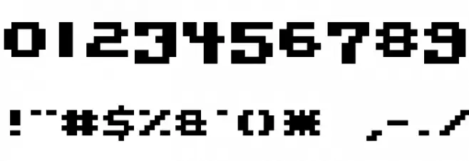 Pixel Technology Шрифта ДРУГИЕ символов