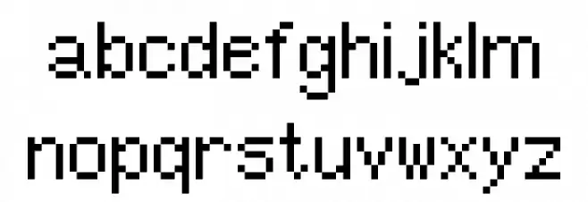 Pixel UniCode Regular Caratteri MINUSCOLO