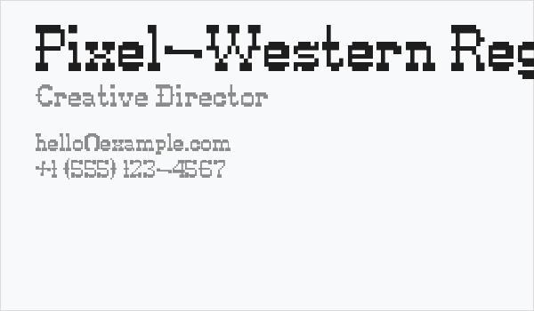 Pixel-Western Regular Business Card