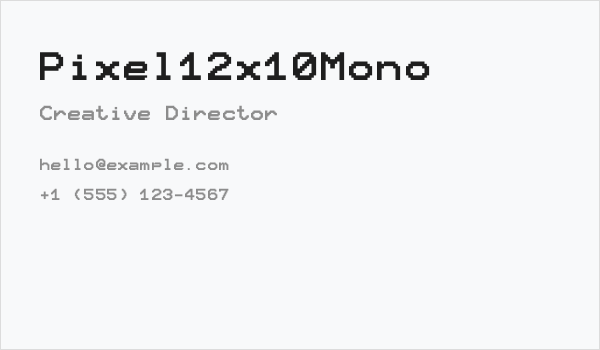 Pixel12x10Mono Business Card