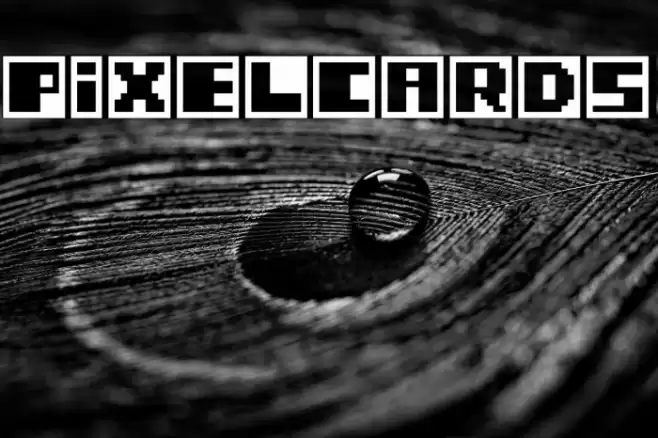 PixelCards Font examples
