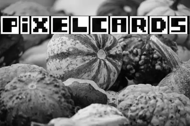 PixelCards Font examples