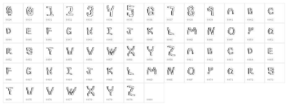 PixelDraw Character Map