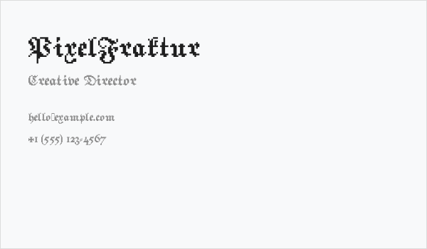 PixelFraktur Business Card