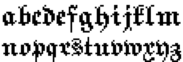 PixelFraktur Font LOWERCASE