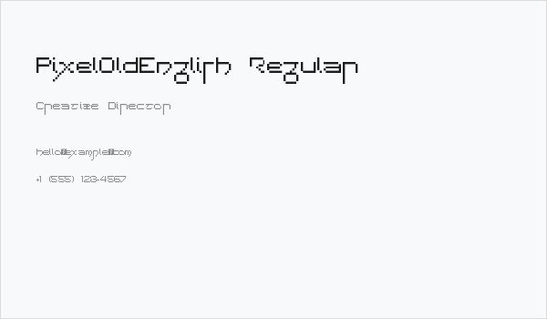 PixelOldEnglish Regular Business Card