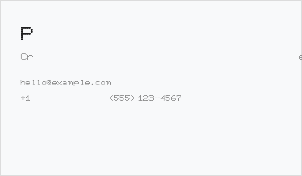 Pixel_Screen_Font-Light Business Card