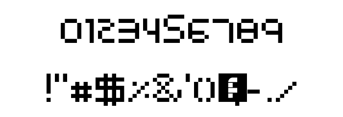 Pixelated Regular Font OTHER CHARS