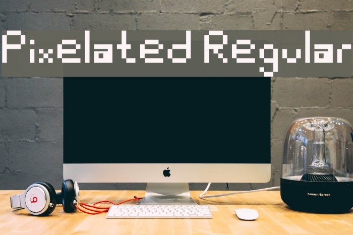 Pixelated Regular Font examples