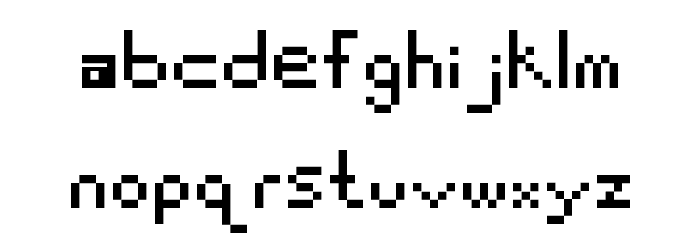 Pixelated Regular Font LOWERCASE