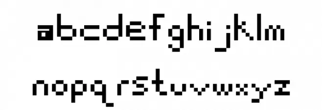Pixelated Regular Font LOWERCASE
