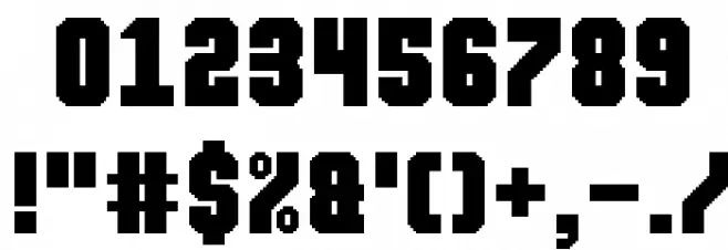 Pixeldown Font OTHER CHARS