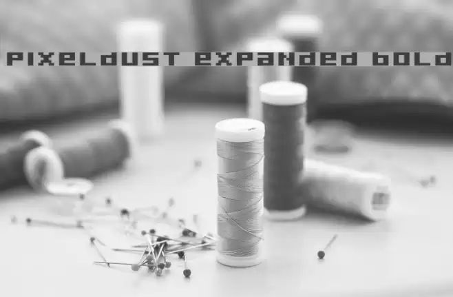 Pixeldust Expanded Bold Font examples