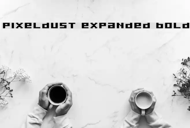 Pixeldust Expanded Bold Font examples
