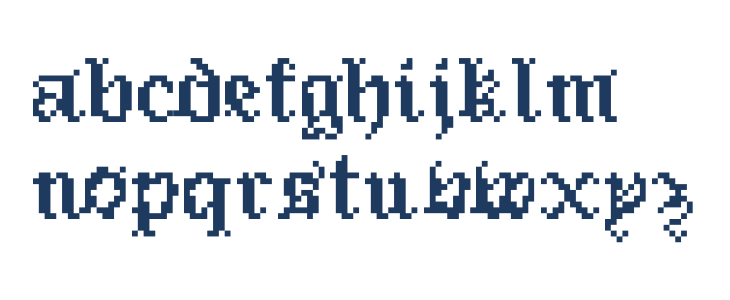 Pixeled English Font Lowercase