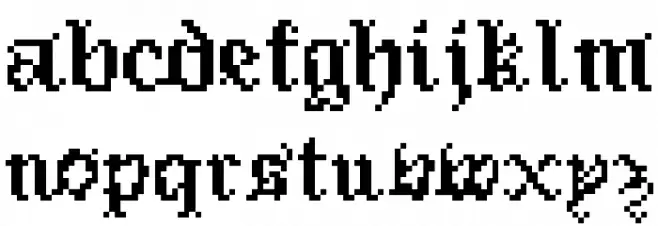 Pixeled English Font Font LOWERCASE