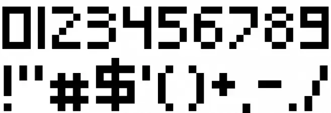 Pixeled Regular Font OTHER CHARS