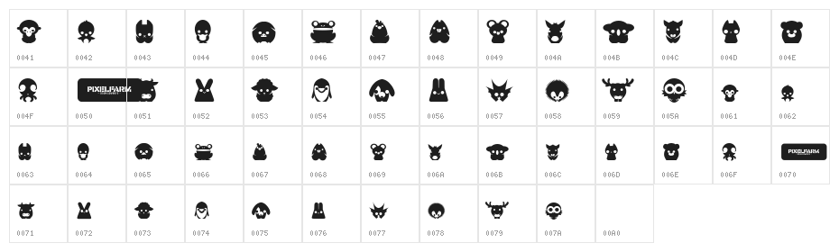 Pixelfarm Pets Character Map