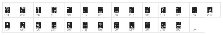 Pixelian Nights Regular Character Map