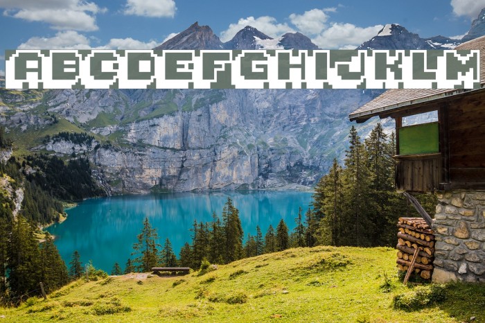 Pixelmania Font examples