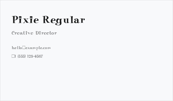 Pixie Regular Business Card