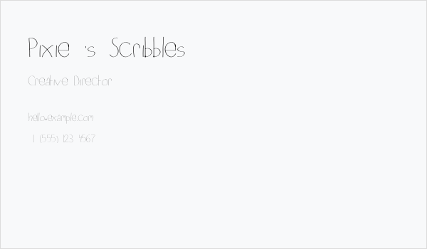 Pixie's Scribbles Business Card
