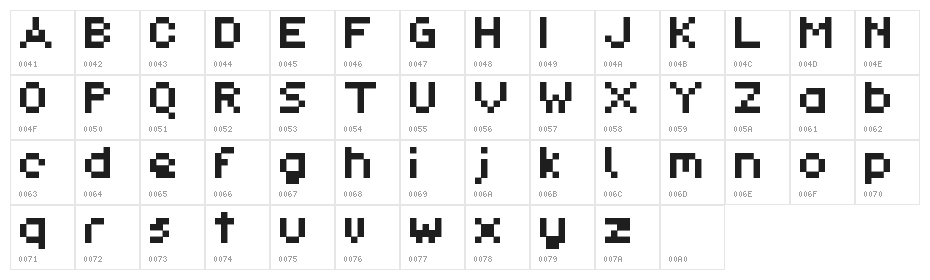 Pixl_Demo-Regular Character Map