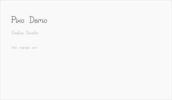 Pixo Demo Business Card