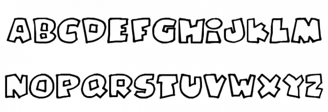 PizzaDudeFatOutline Schriftart Kleinbuchstaben