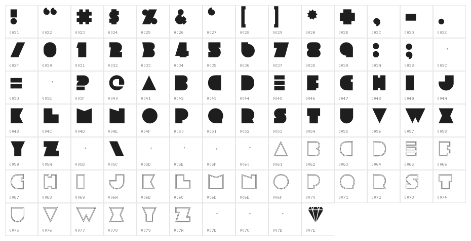 pickleweasel Character Map