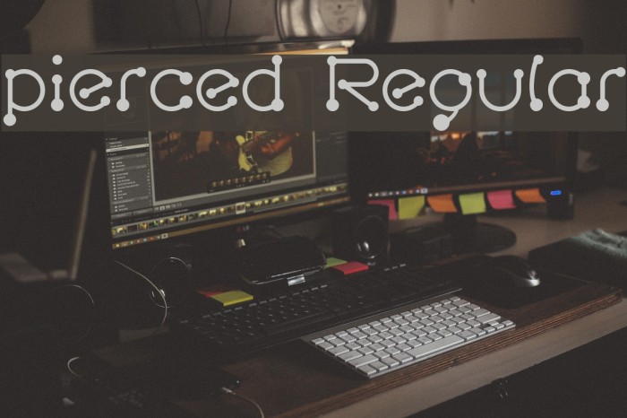 pierced Regular Font examples