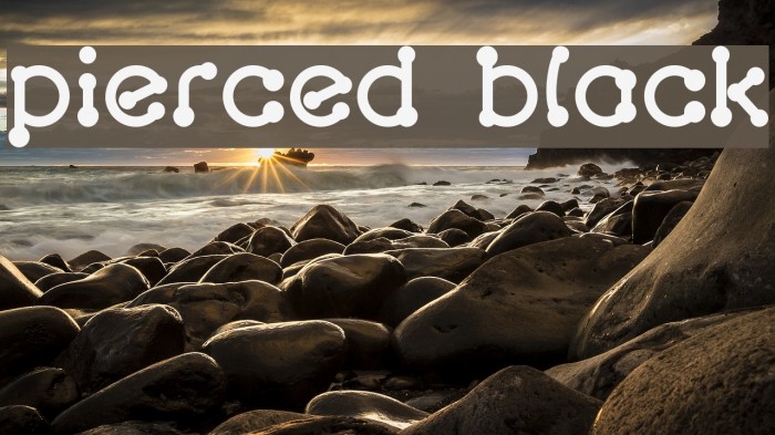 pierced black Font examples