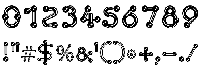 pierced chrom Font OTHER CHARS