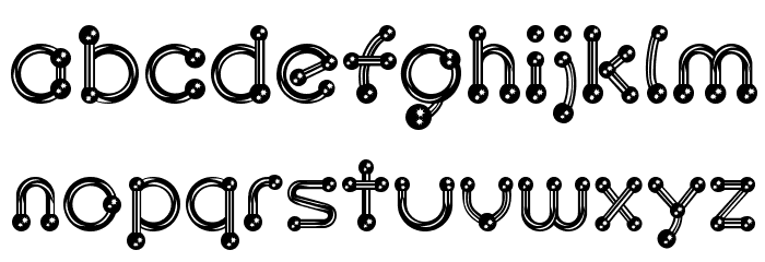pierced chrom Font LOWERCASE