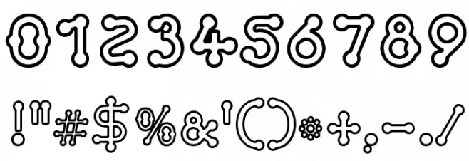 pierced  outline Font OTHER CHARS