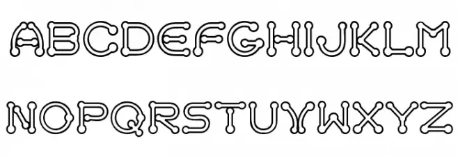 pierced outline Schriftart Groß