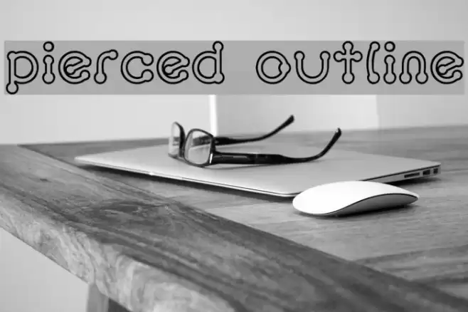 pierced  outline Font examples