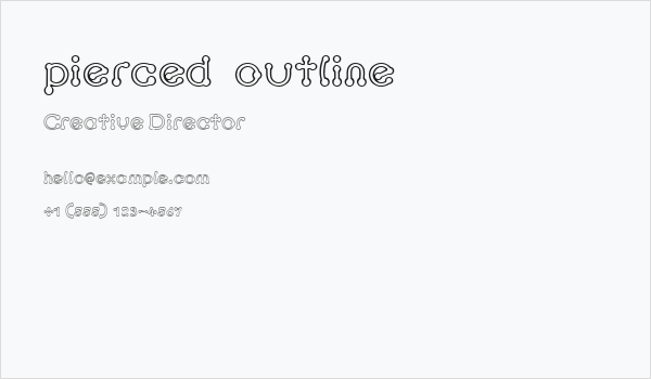 pierced  outline Business Card