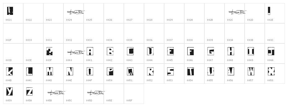 pimper Character Map