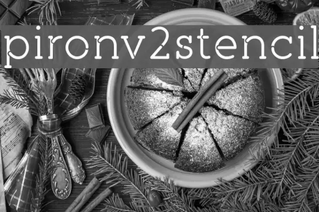 pironv2stencil Font examples