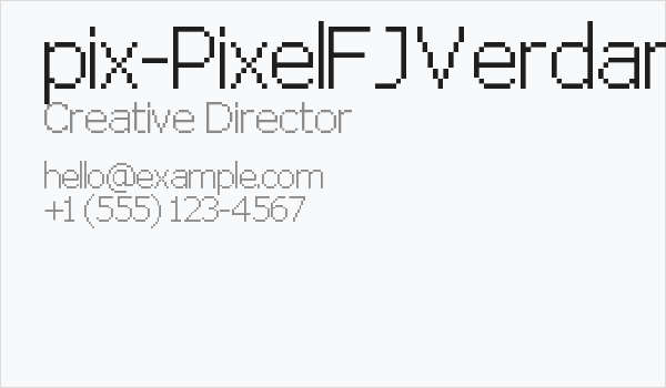 pix-PixelFJVerdana12pt Business Card