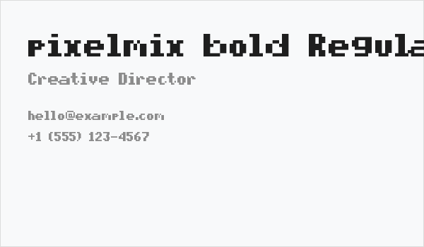 pixelmix bold Regular Business Card