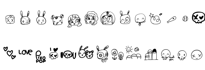 pixopop roughcut Font LOWERCASE