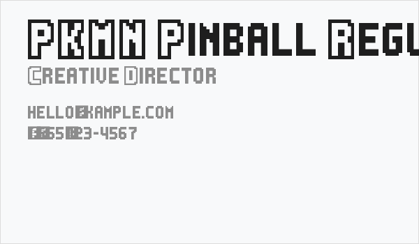PKMN Pinball Regular Business Card