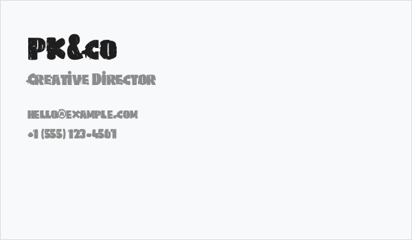 PK&co Business Card