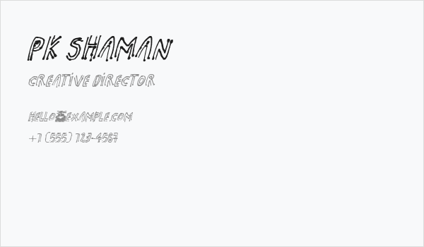 pk shaman Business Card